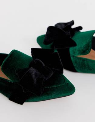 green velvet shoes