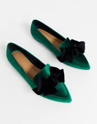 green velvet flats