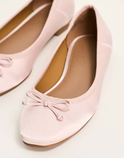 Pink cheap satin flats