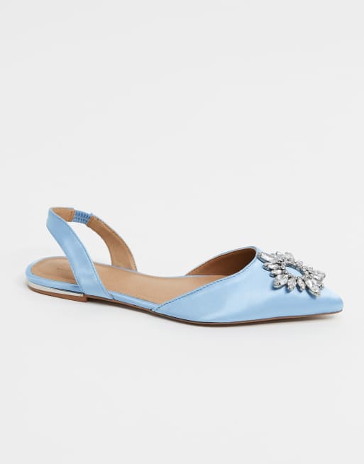 Blue on sale embellished flats