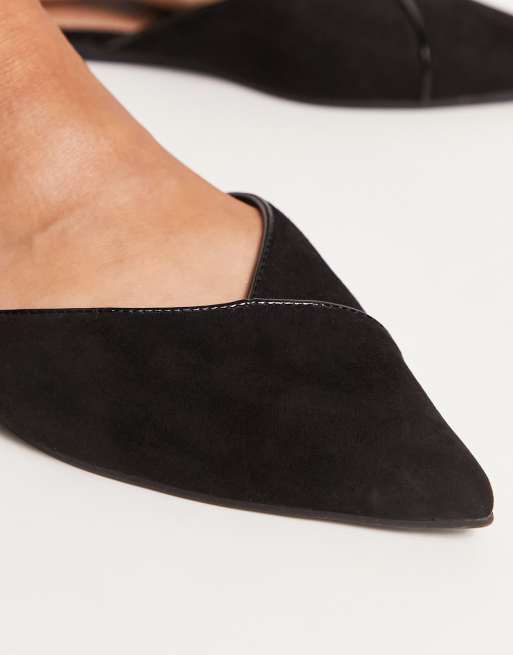 ASOS DESIGN Wide Fit - Luna - Sorte spidse ballet-mules, 3 af 4