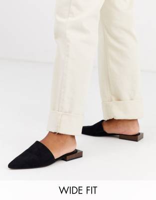 wide fit flat mules