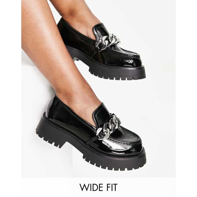 Asos black loafers womens hotsell