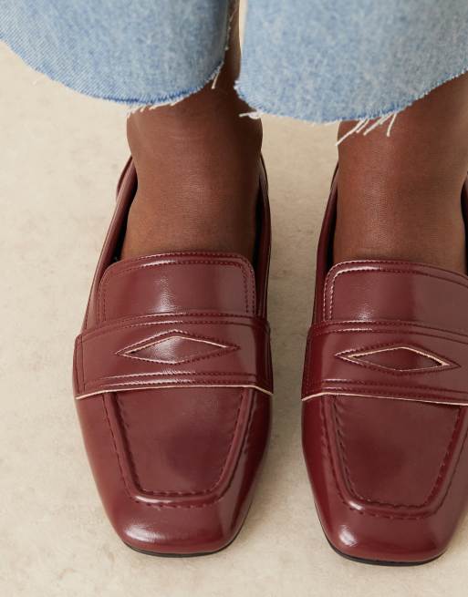 ASOS DESIGN Wide Fit - Malta - Bordeauxrøde loafers, 3 af 4