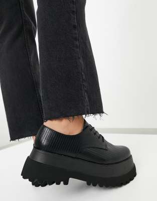 wide fit black lace up shoes