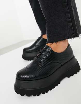 wide fit black lace up shoes