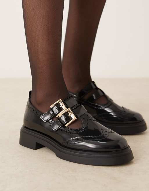 ASOS DESIGN Wide Fit – Marigold – Flache Schuhe in Schwarz mit Schnalle und dicker Sohle, 4 von 4