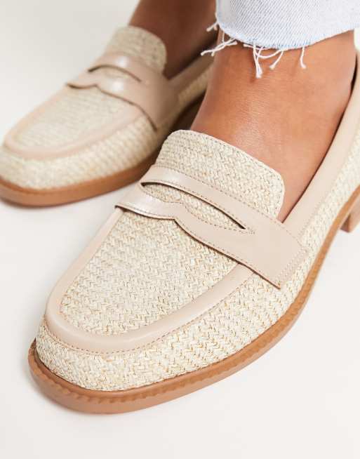 ASOS DESIGN Wide Fit - Marvellous - Flade loafers i naturmaterialer, 3 af 4