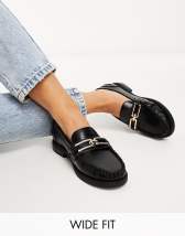 ASOS DESIGN Wide Fit Mermaid chunky fisherman shoes in black