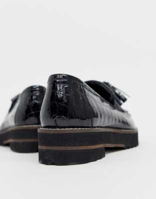 asos design maxfield leather fringed loafers