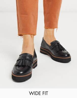 asos black leather loafers