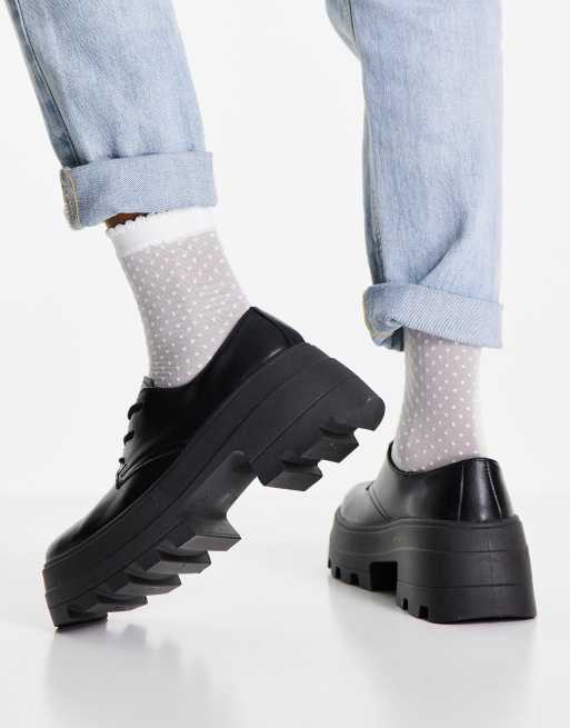 Asos design menace hot sale chunky flat shoes