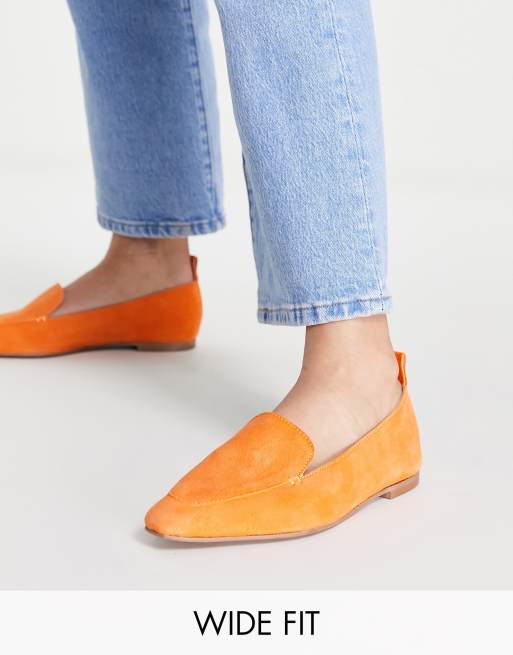 Orange hot sale suede loafers