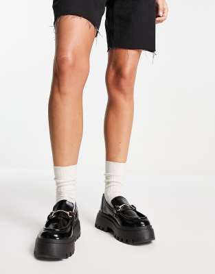 asos design miller chunky loafers in black