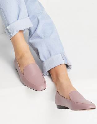 pink flat loafers