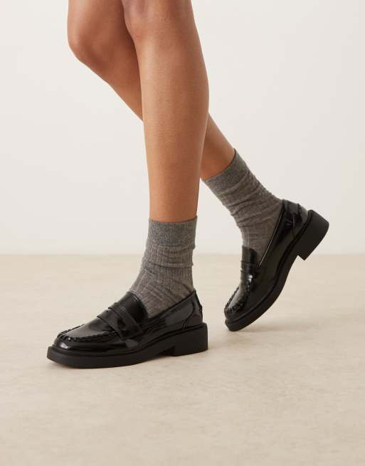 ASOS DESIGN Wide Fit Minerva loafers in black