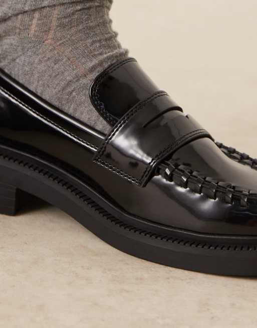 ASOS DESIGN Wide Fit - Minerva - Mocassini neri a pianta larga, 4 di 4
