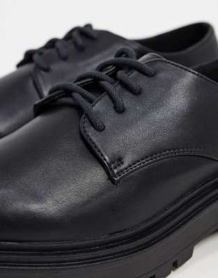 wide fit black lace up shoes