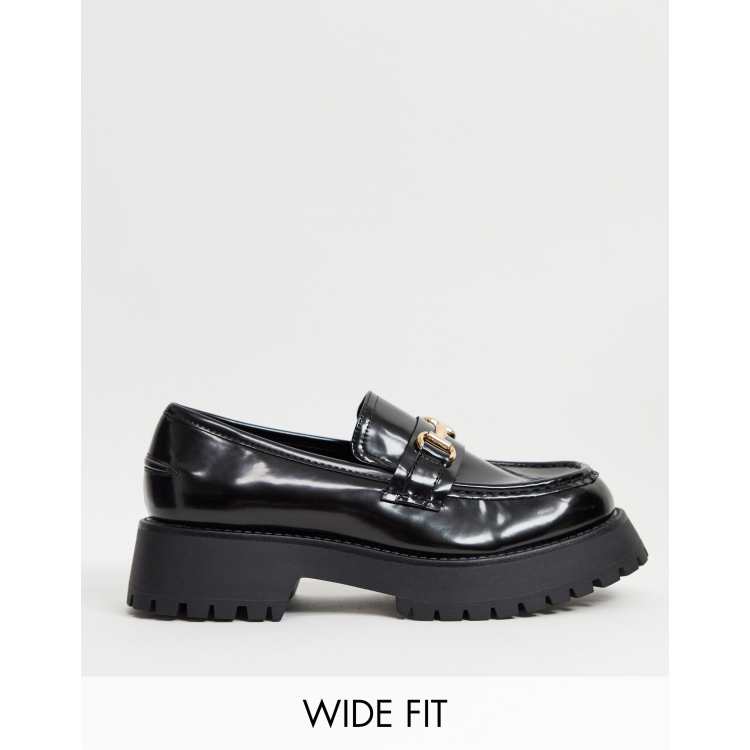 ASOS DESIGN Wide Fit Monster chunky loafers in black