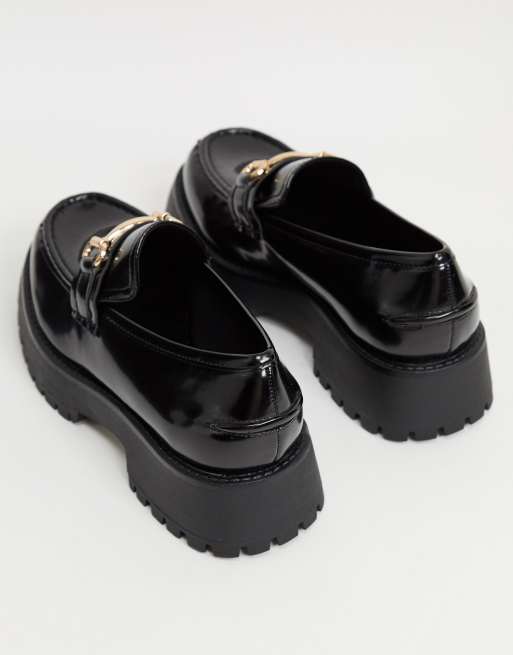 asos design monster chunky loafers in black