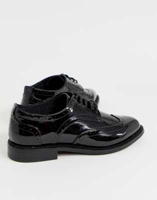 wide fit black lace up shoes