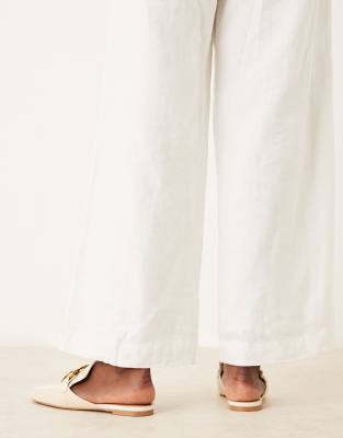 Asos Design Wide Fit Mosaic Flat Loafer Mules