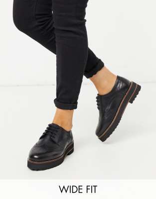 womens chunky brogue shoes