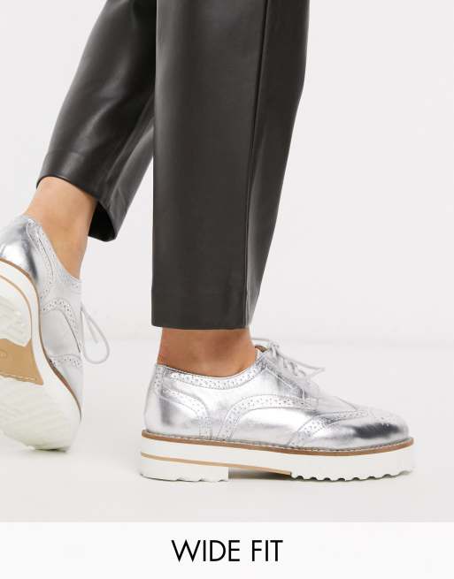 Asos wide best sale fit silver shoes