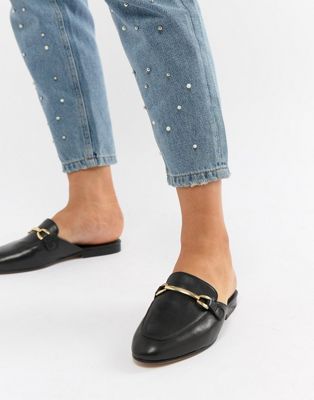 ASOS DESIGN Wide Fit Moves leather mule 