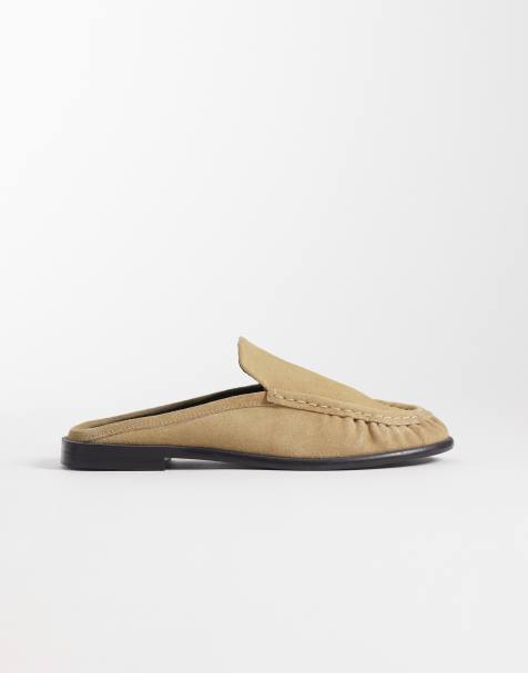 ASOS DESIGN Wide Fit - Mules color arena estilo mocasines de ante premium Mystique - view 1