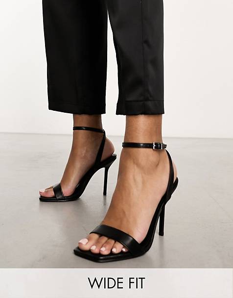 Black Ankle Strap Heels for Women