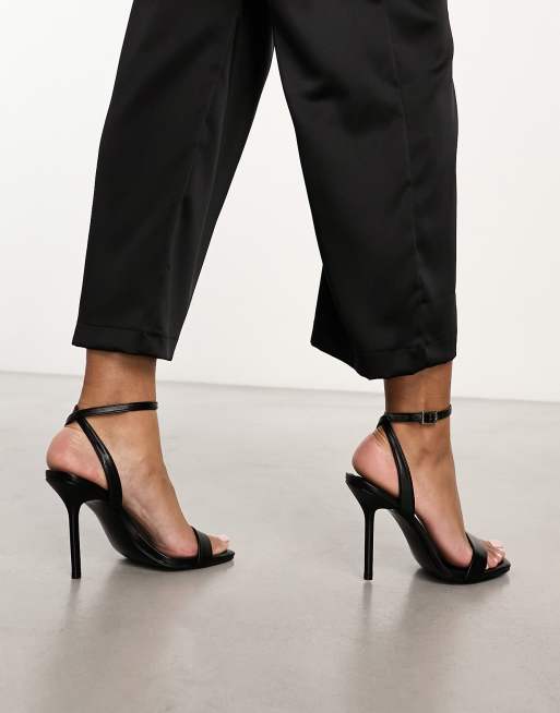 ASOS DESIGN Wide Fit - Nali - Sandales à talon minimalistes en similicuir - Noir, 2 de 4
