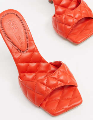 square toe quilted mules