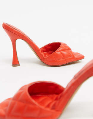 quilted open toe heels