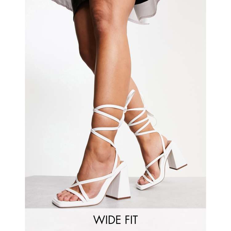 Lace Up Strappy Block Heels