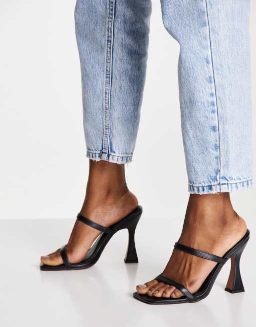 ASOS DESIGN Wide Fit Nasia heeled mules in black, 2 of 4