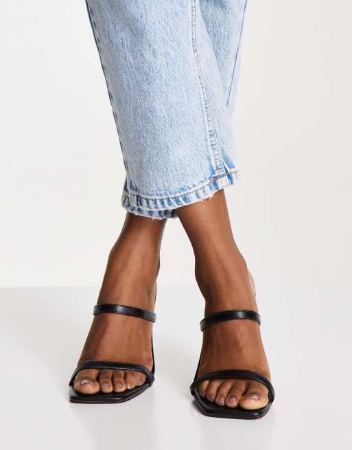 ASOS DESIGN Wide Fit Nasia heeled mules in black, 3 of 4