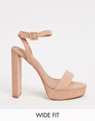 platform barely there heels