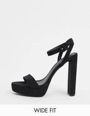 black platform barely there heels