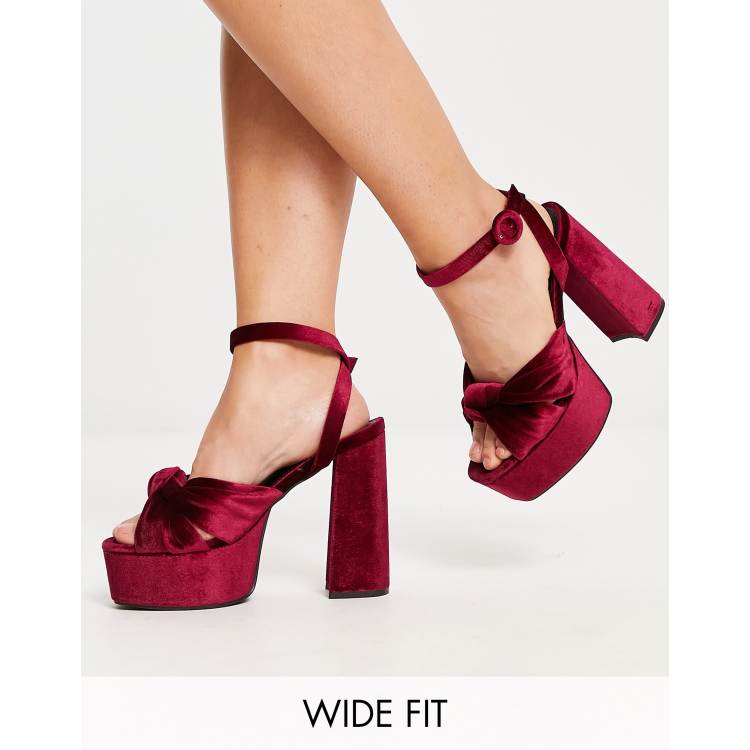 Burgundy velvet hot sale sandals