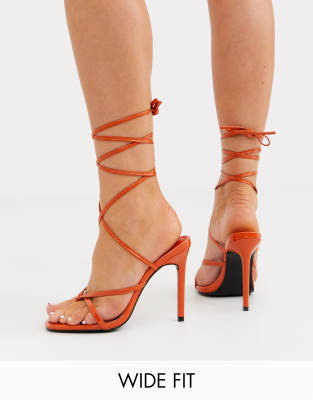 orange sandals wide fit