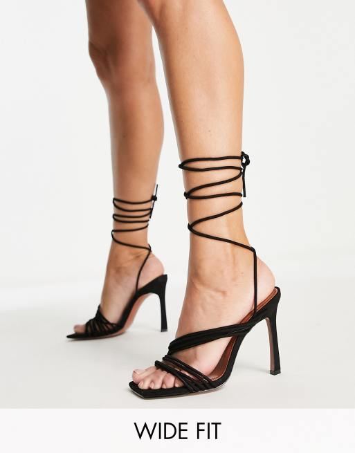 Asos black strappy on sale heels