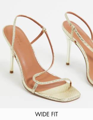 wide fit gold sandals