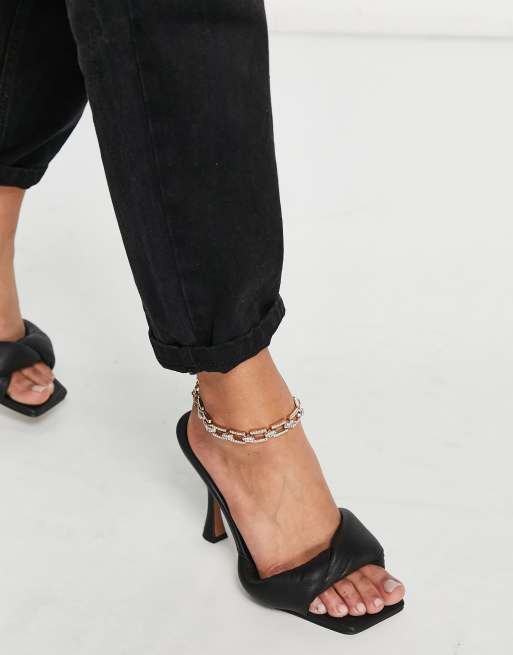 ASOS DESIGN - Wide Fit - Niki - Sorte højhælet mules med foring og twist, 2 af 4