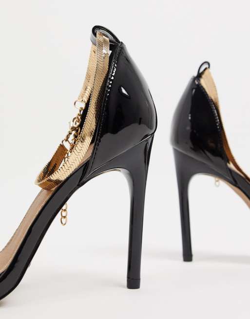 ASOS DESIGN Wide Fit Noah high-heeled sandals with chain ankle tie, 4 of 4