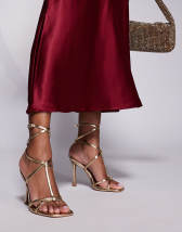 ASOS DESIGN Wide Fit Noun platform barely there block heel sandals in beige
