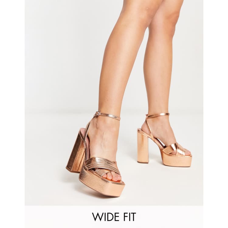 rose gold platform sandals