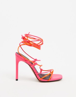 asos pink heeled sandals