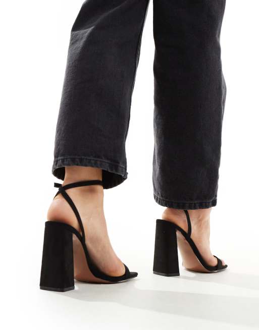 Asos black store block heels