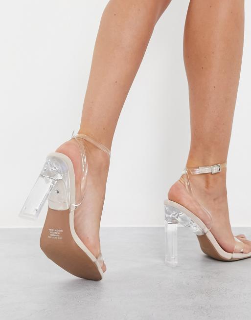 Clear strap heels wide fit hot sale